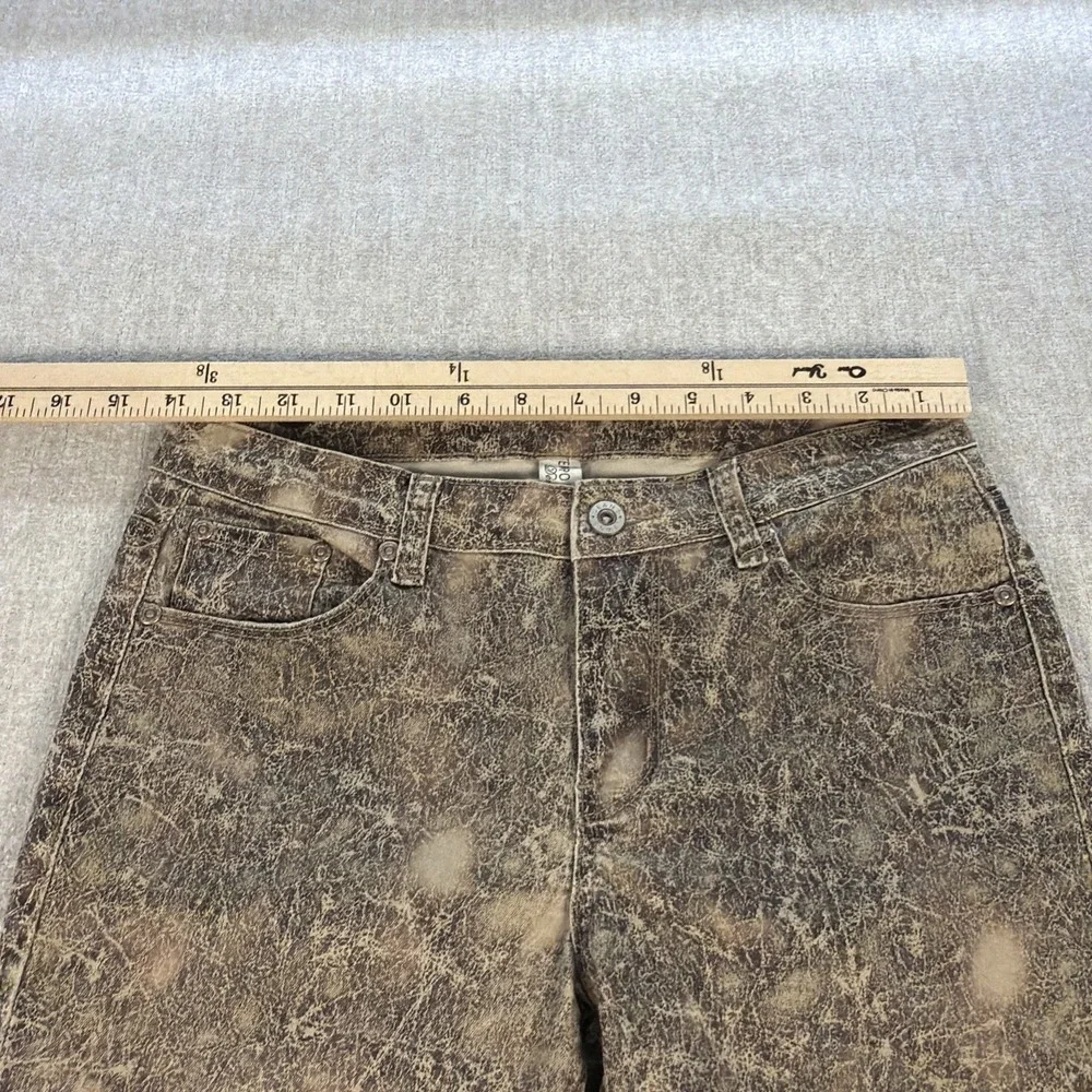Y2K Tempo Paris Skinny Jeans Women's Small Acid Wash Camo Print Grunge Moto